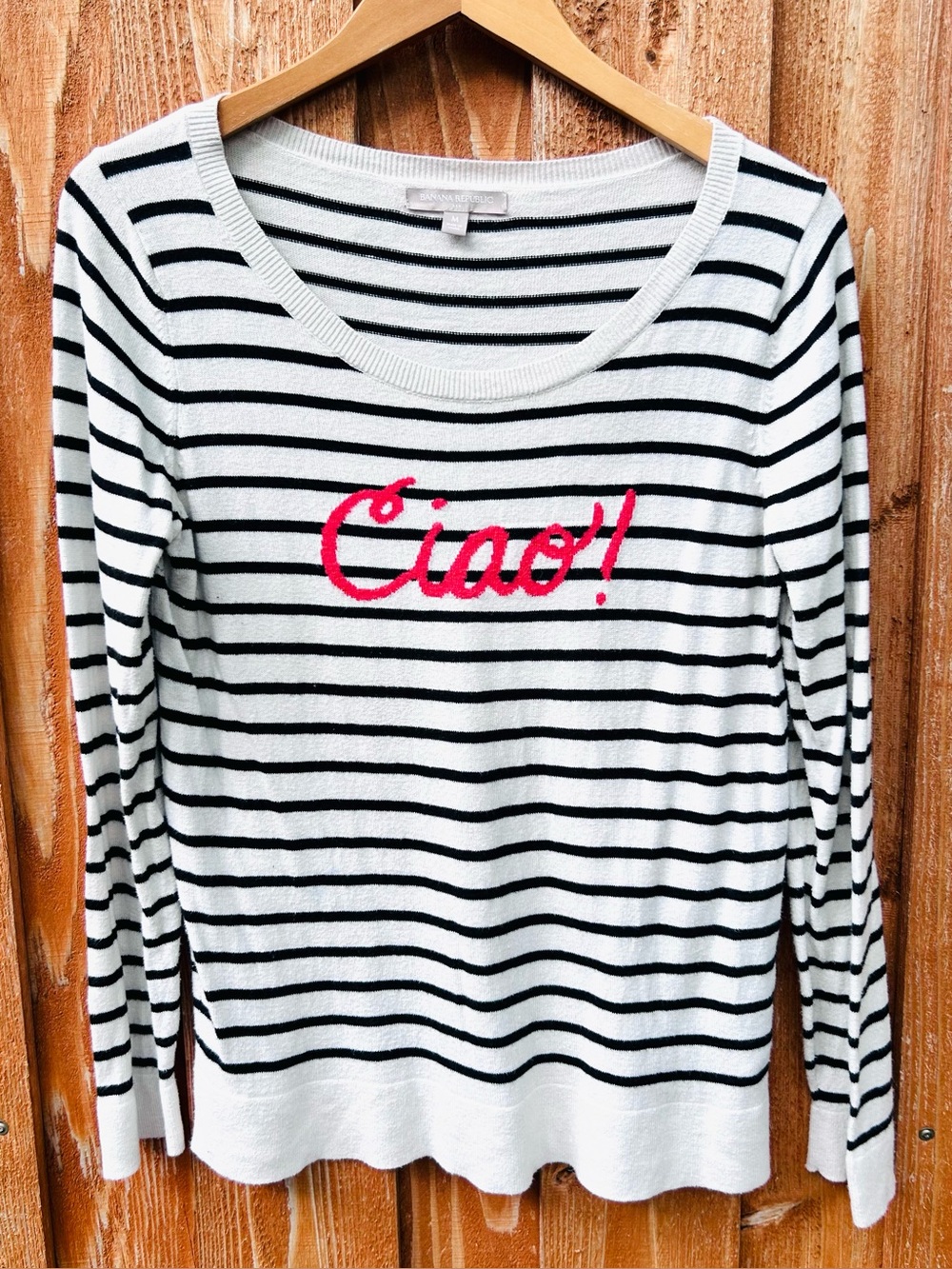Banana Republic CIAO! Striped Jumper Sweater Preppy Casual Coastal Size M